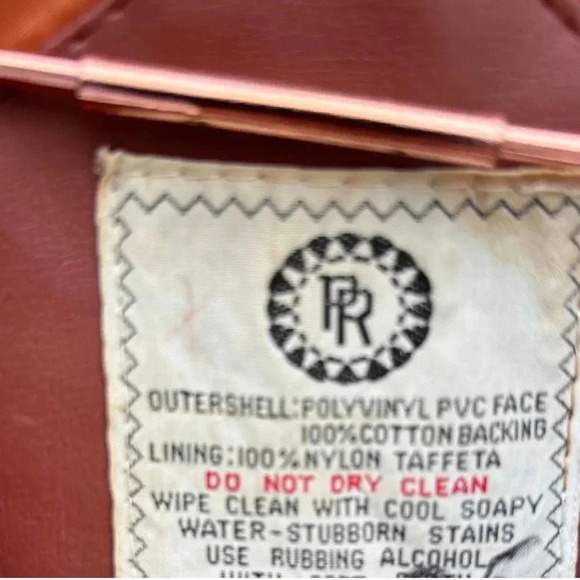 PR Womens Vintage Faux Leather Boho Style Long Coat Rust Size 13/14 - Picture 7 of 16